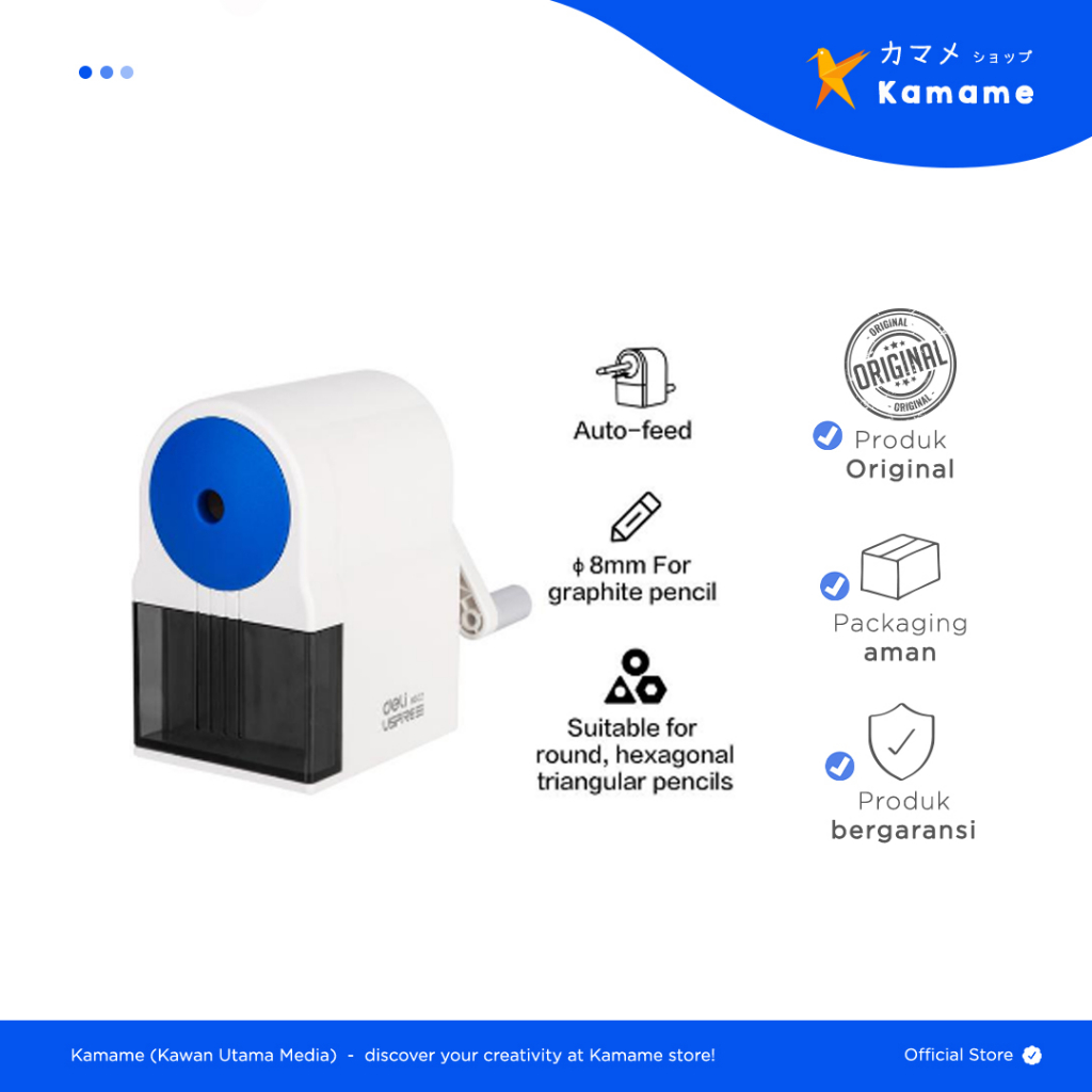 

Deli Rotary Pencil Sharpener - Rautan Pensil dengan Pengatur Ketajaman H502 - Kamame