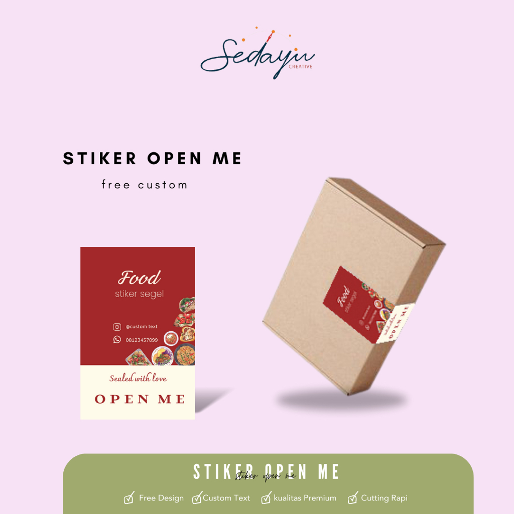 

Sticker Open Me | Sticker Segel Packaging | Sticker Segel Costume | Free Costume Siap Kirim