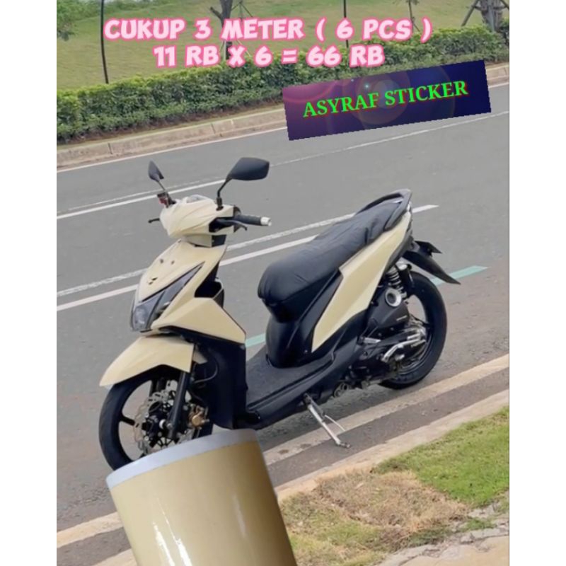 SKOTLET STICKER MOTOR WARNA CREAM GLOSY