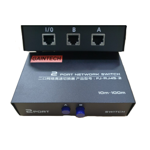 lan switcher fjgear gaintech 2 port network up 100m fj-rj45-2 - Selected switch rj-45 2 input 1 output 2x1 fj-gear