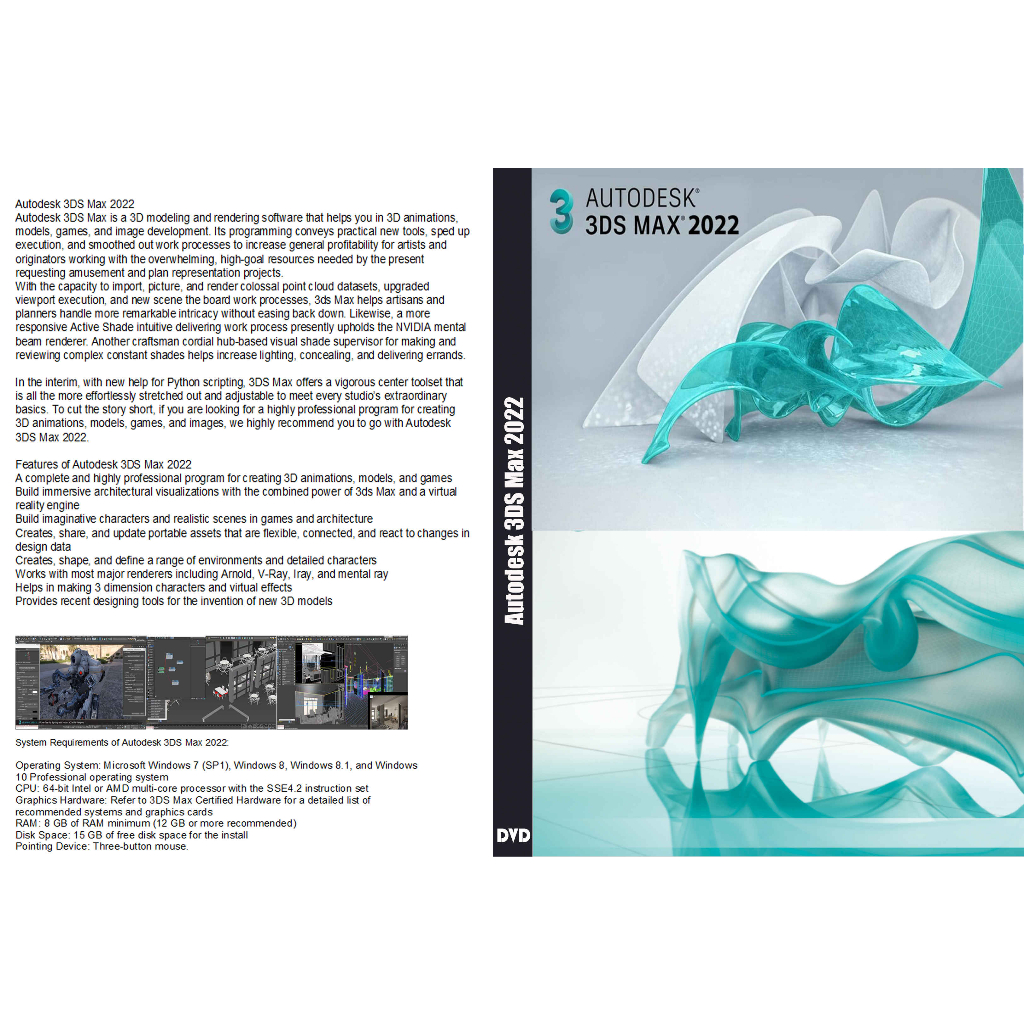 DVD TERLARIS Auto-desk 3DS Max 2022 X64