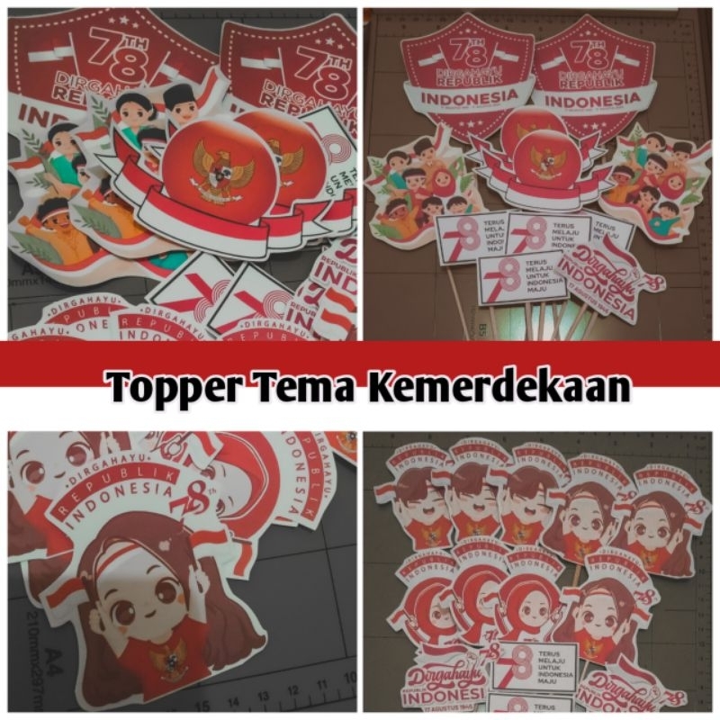 NEW  Topper tema kemerdekaan/topper buket/topper kue/topper tumpeng