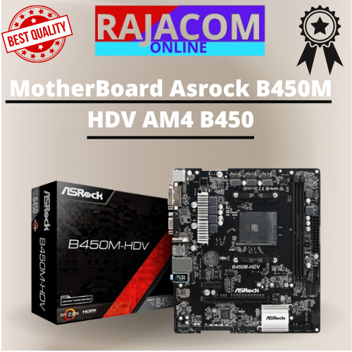 Motherboard asrock b450m hdv am4 b450