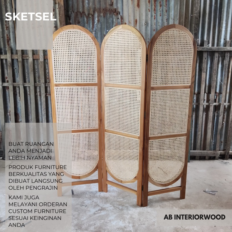 Sketsel Rotan 3 Panel