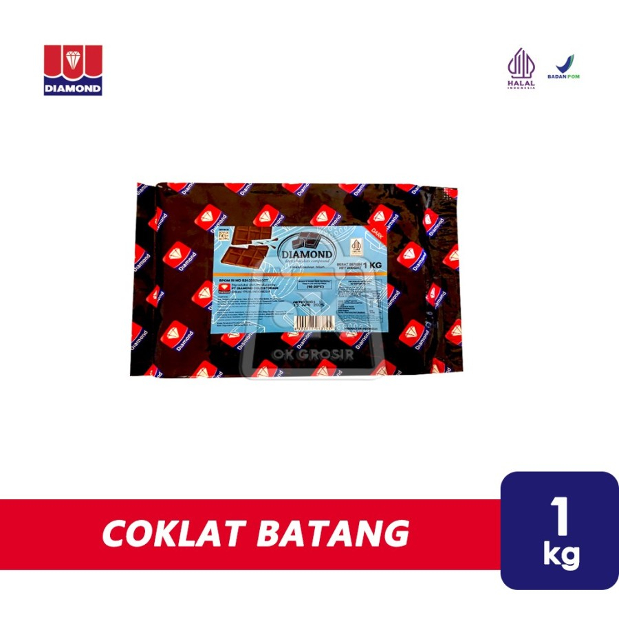 

Coklat Batang Diamond 1kg Dark Chocolate Compound DCC