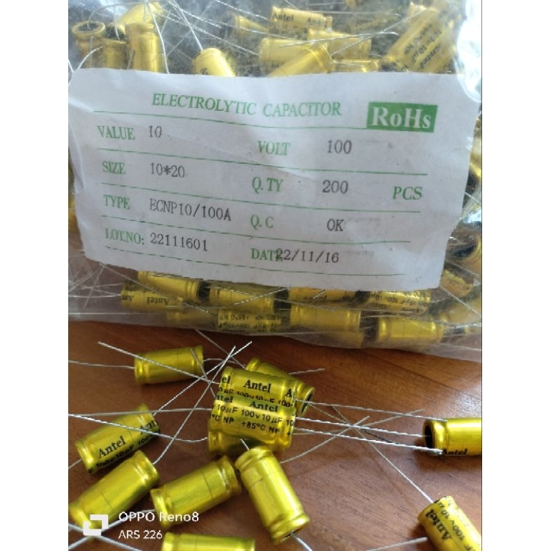 ELCO NON POLAR 10UF 100V ANTEL ROHS