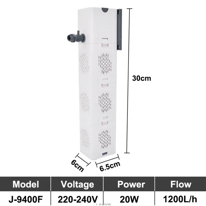 Yee YJY-9400F Pompa Akuarium Ikan Aquarium Filter Pump Submersible Gelembung Udara 3 In 1 Fish Tank 