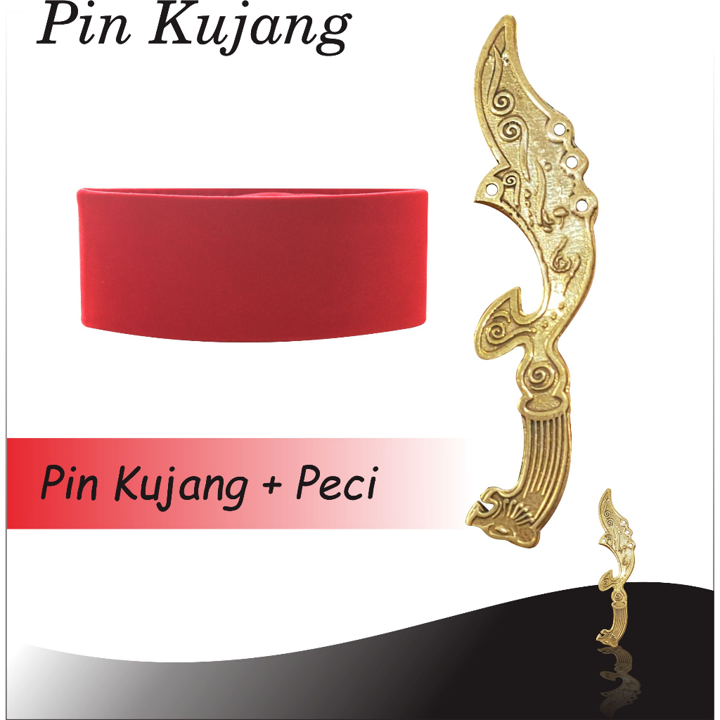 Pin + Peci / Pin Kujang Ukir Bahan Stainlish Anti Karat / Pin bross kujang
