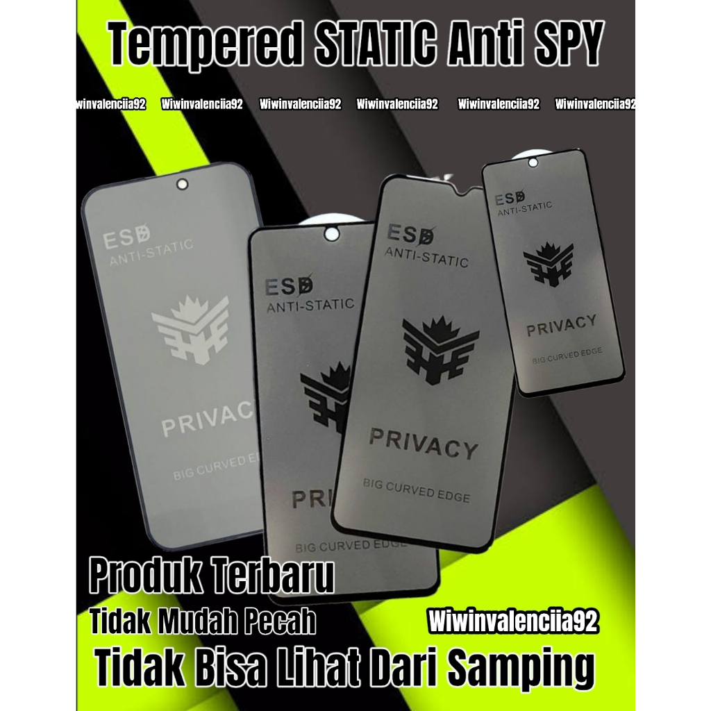 2024 Tempered STATIC Anti SPY Privacy Samsung S25 S24 Ultra S24FE S23 S23FE S23+ S22 Plus S21 S21+ S