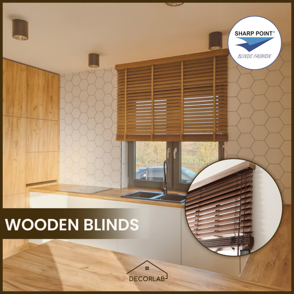 WOODEN BLINDS - Tirai Kayu / Krei Kayu / Horizontal Blinds - Sharp Point