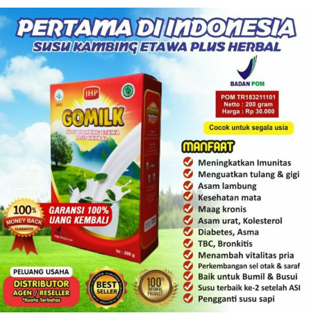 

GOMILK Susu Kambing Etawa Plus Herbal Mengobati Paru-paru, TBC, Bronchitis dll