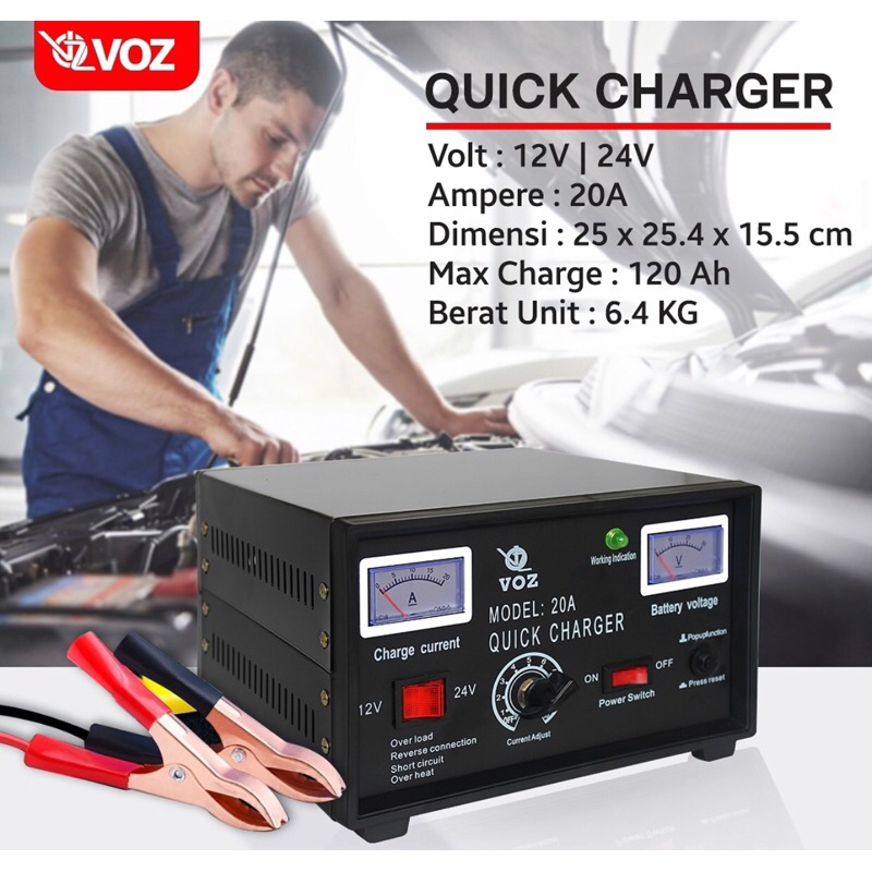 VOZ Charger Aki 20 A | Charger Aki | Charger Aki Mobil