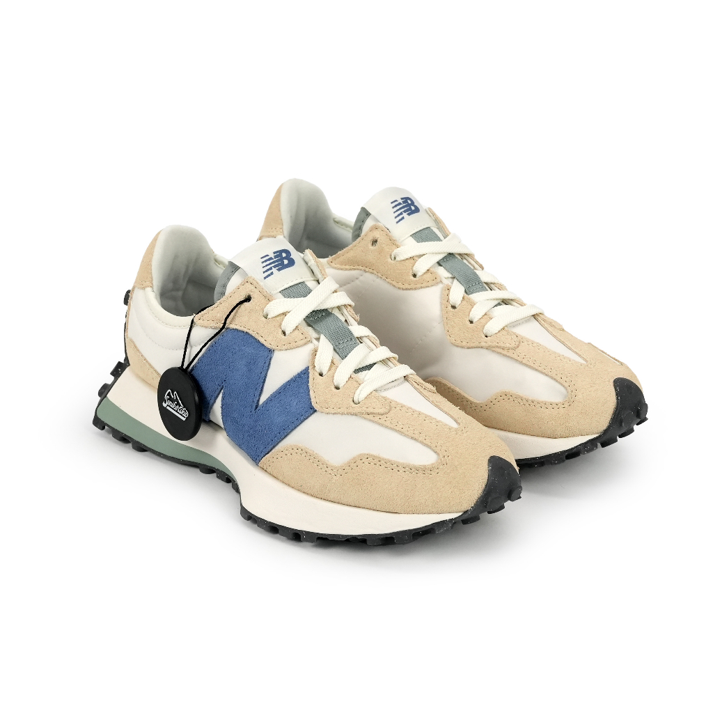 New Balance 327 White Logo Blue Womens