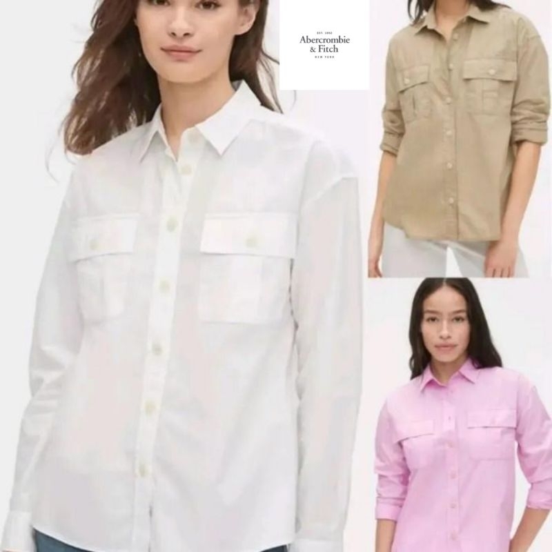 kemeja wanita junior import abercrombie fitch bahan katun