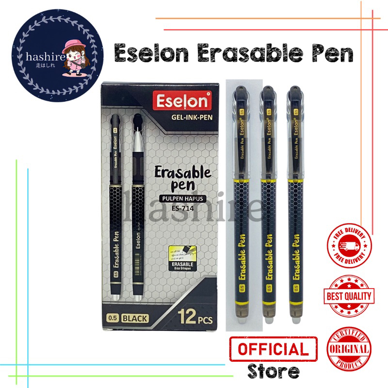 

12pcs Pulpen HAPUS / Pulpen bisa dihapus / Erasable pen ESELON ES714