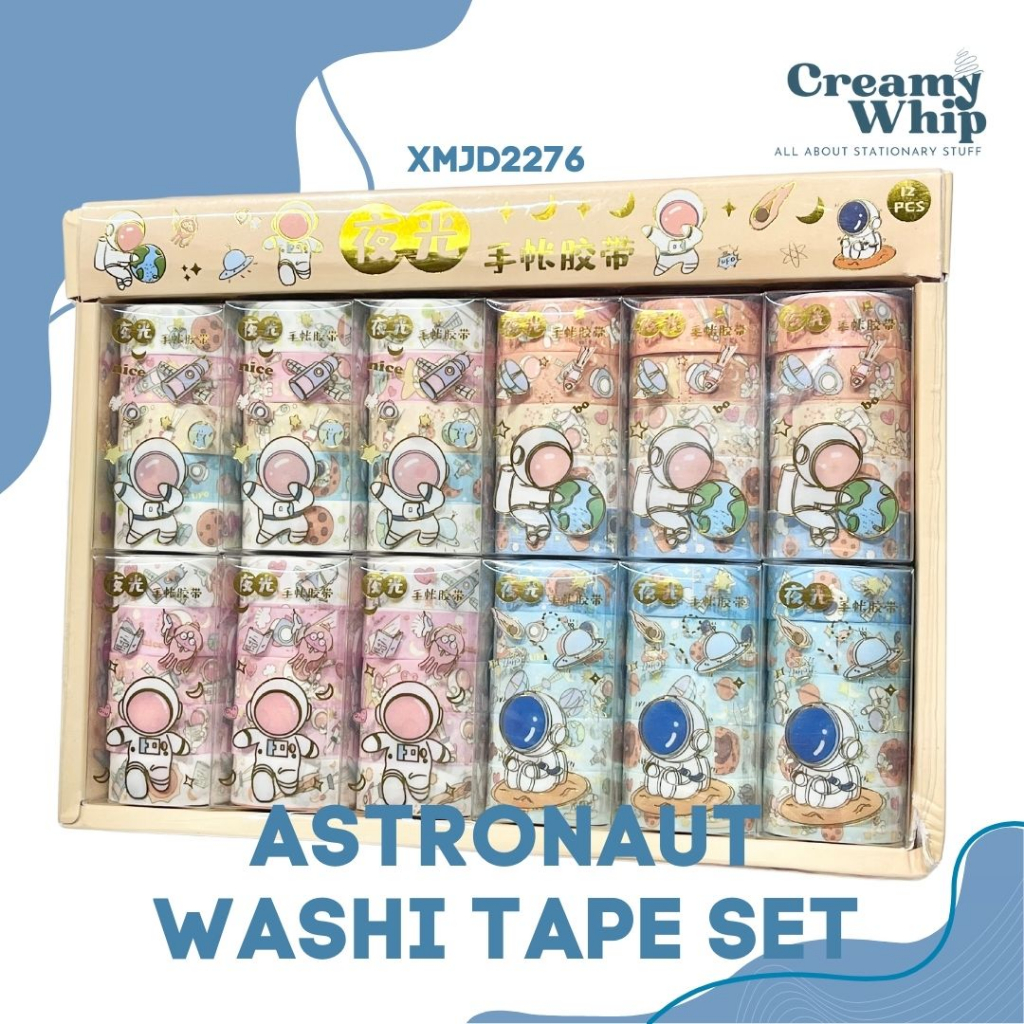 

Cute Astronaut Washi Tape - 5 in 1 Decorative Paper Tape Selotip Dekorasi Astronot Washi Tape