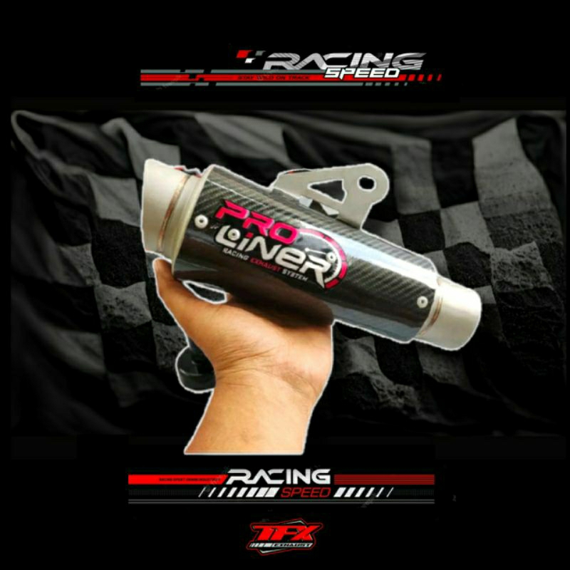 SLENCER KNALPOT PROLINER CARBON TR1 SHORT (INLET 50)