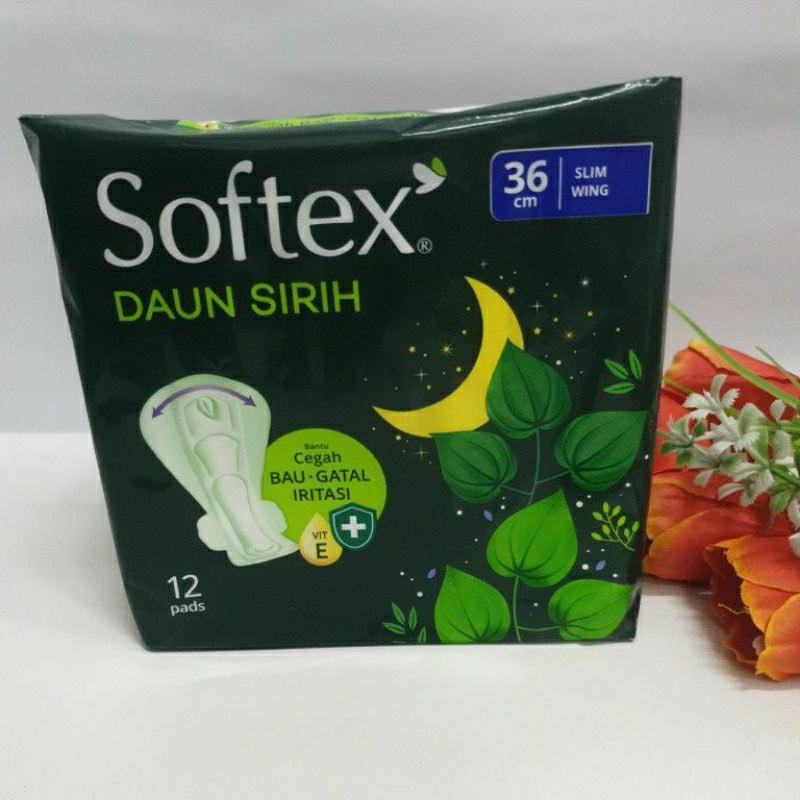 ❤Pinkqueen❤SOFTEX DAUN SIRIH NIGHT 36 CM. 12PADS