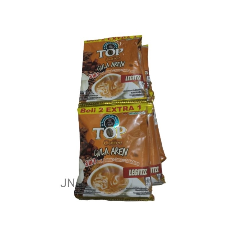 

Top kopi 3 in 1 kopi bubuk+susu+gula aren 15 sachet