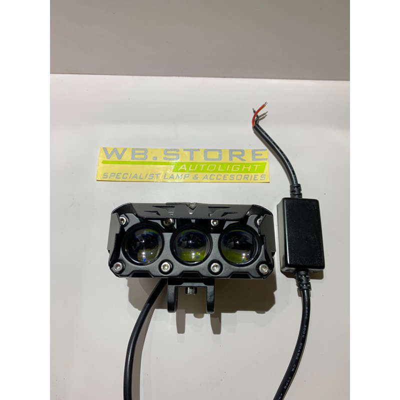 lampu tembak Projie Mini laser SQL 3 Mata Premium l 45 watt driver eksternal LED HJG Laser Output hi