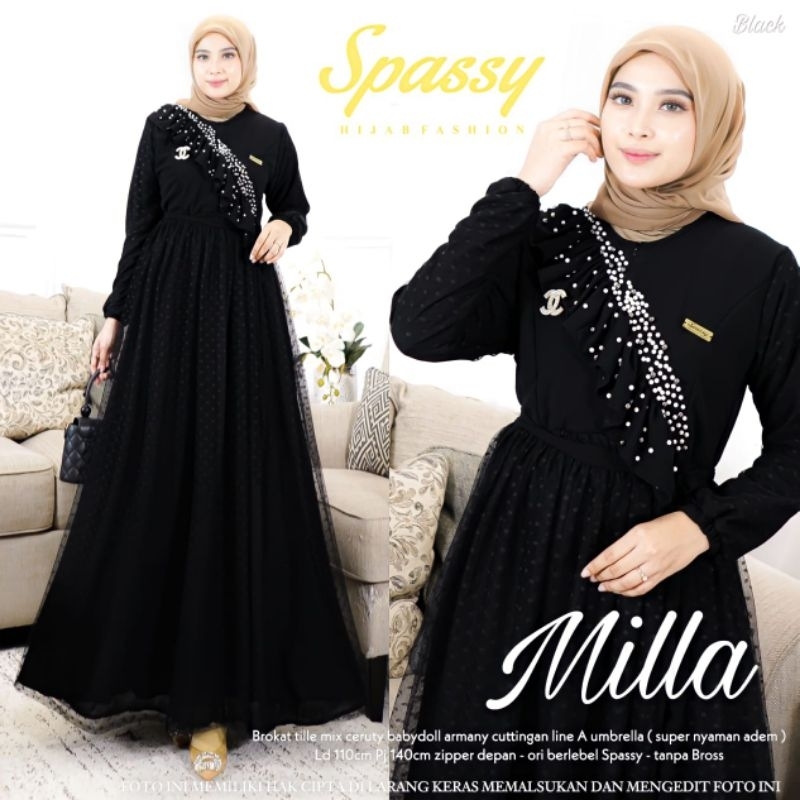 MILLA MAXY Spassy jaminan 100% ori Gamis muslimah dress wanita terbaru