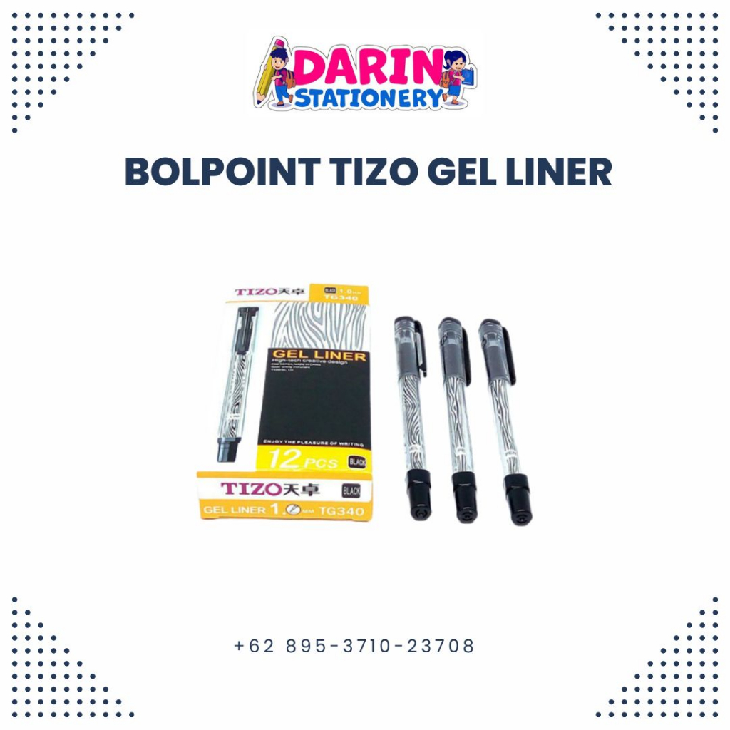 

Balpoint Gel Tizo TG34 1 mm | Hitam