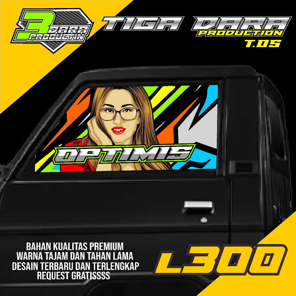 STIKER ONE WAY KACA SAMPING MOBIL L300 KODE 03