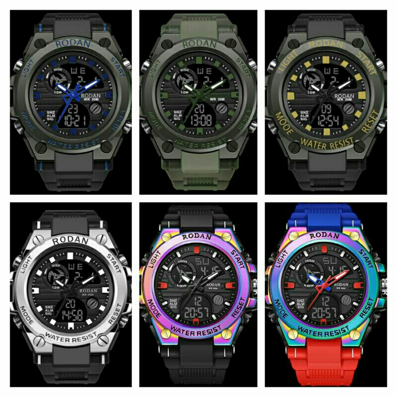 Jam Tangan Original Pria Rodan Dual Time Water Resist