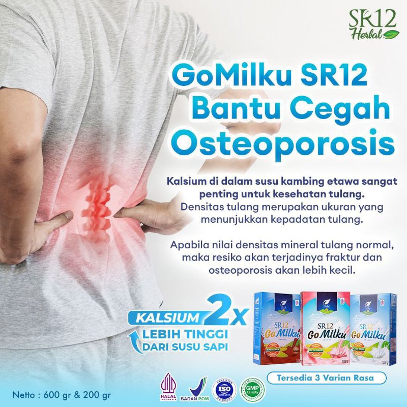 

GOMILKU SR12 100% ORIGINAL / SUSU MENAIKKAN BERAT / SUSU MENCEGAH OSTEOPOROSIS / SUSU UNTUK TULANG / SR12 poGOMILKU BPOM / GOMILKU SUSU KAMBING / SUSU PELANCAR ASI / SUSU KAMBING ENAK