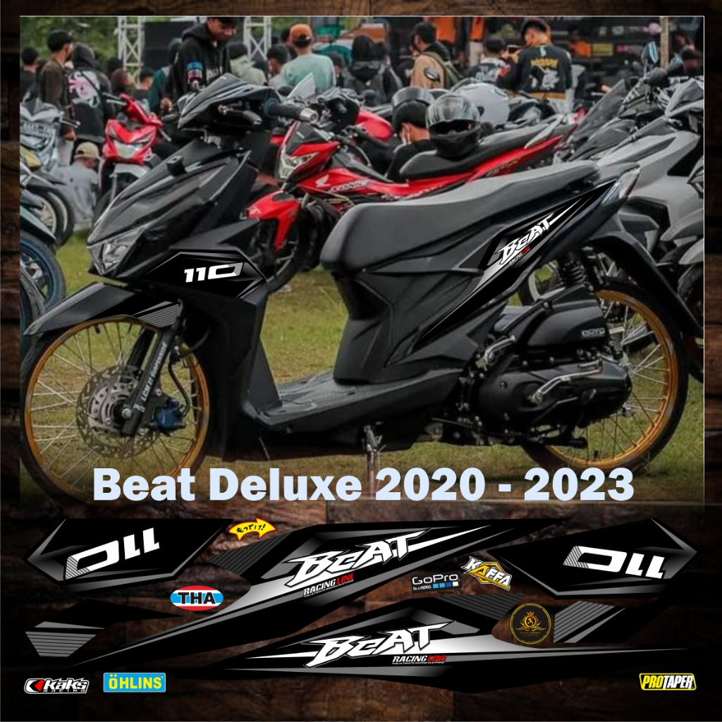 Sticker Beat Deluxe Striping Variasi Beat Street Baru Deluxe List Motif Stiker List Silver