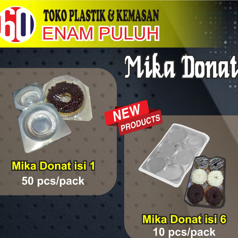 Mika Donat isi 6 / Mika Donat isi 1 / mika donat / tempat donat donut mika bening tebal hemat berkua