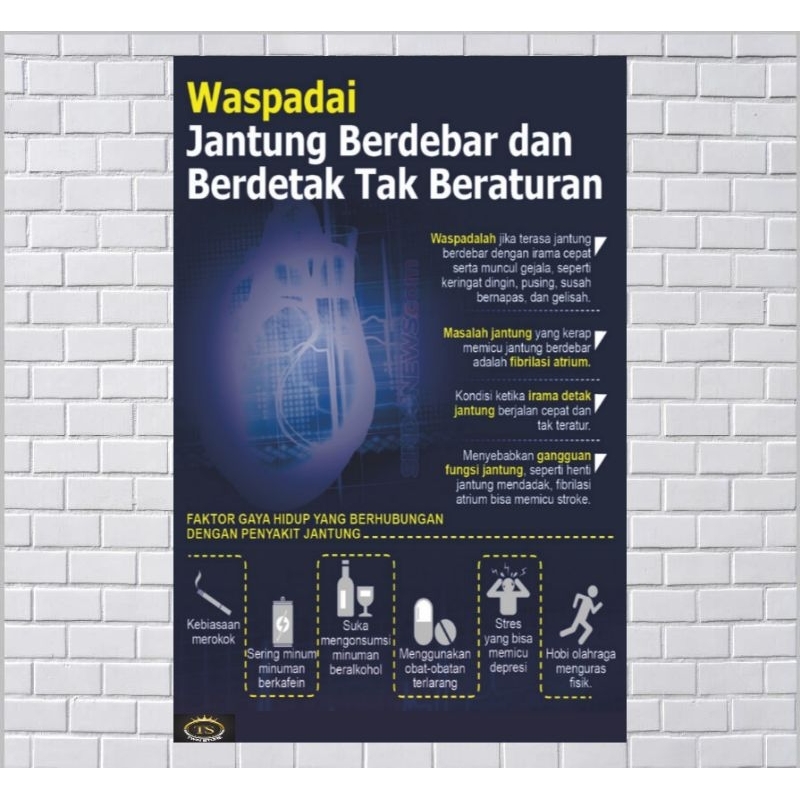 

Poster Kesehatan Waspadai Jantung Berdebar dan Berdetak Tak Beraturan