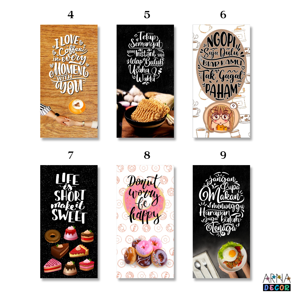 ARNA DECOR Hiasan Dinding Cafe Quotes Cafe Walldecor Poster Kayu