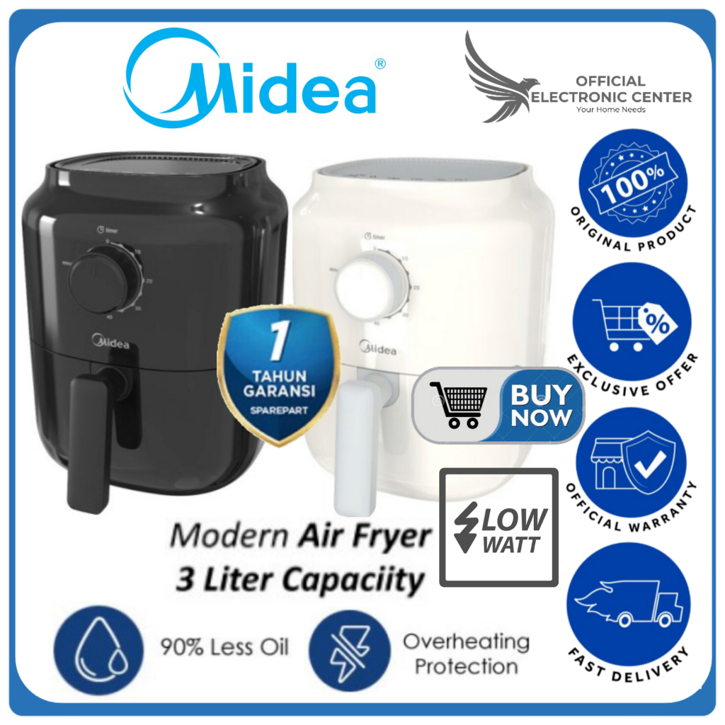 MIDEA AIRFRYER 3L MF TN30A MF-TN30A 30A PENGGORENG ELEKTRIK HEALTHY PREMIUM AIR FRYER 3L MIDEA TOUCH