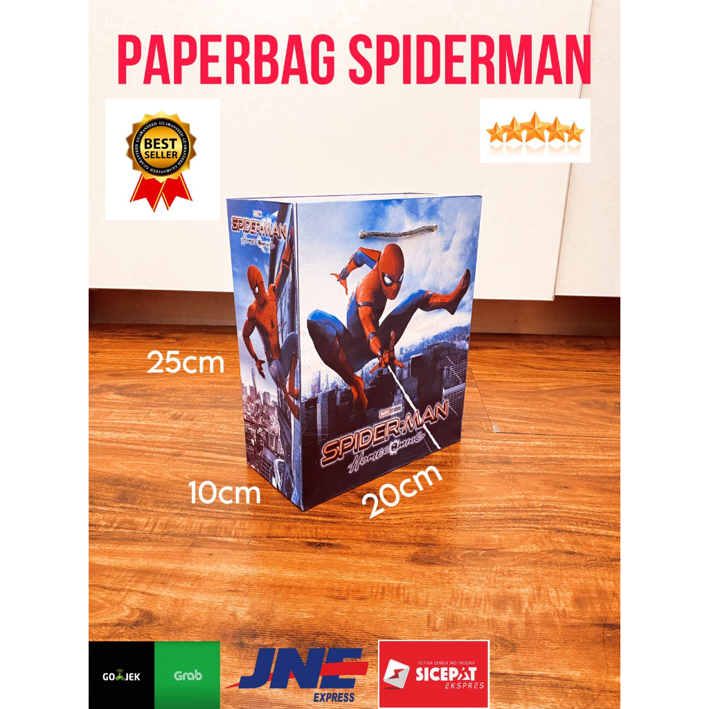 

MINIMAL ORDER 12 PCS!! DAN KELIPATAN!! TIDAK BISA 20 30 40 Paperbag Ultah Anak Spiderman Buku 20x10x25 Tas Snack Ultah Goodie Bag