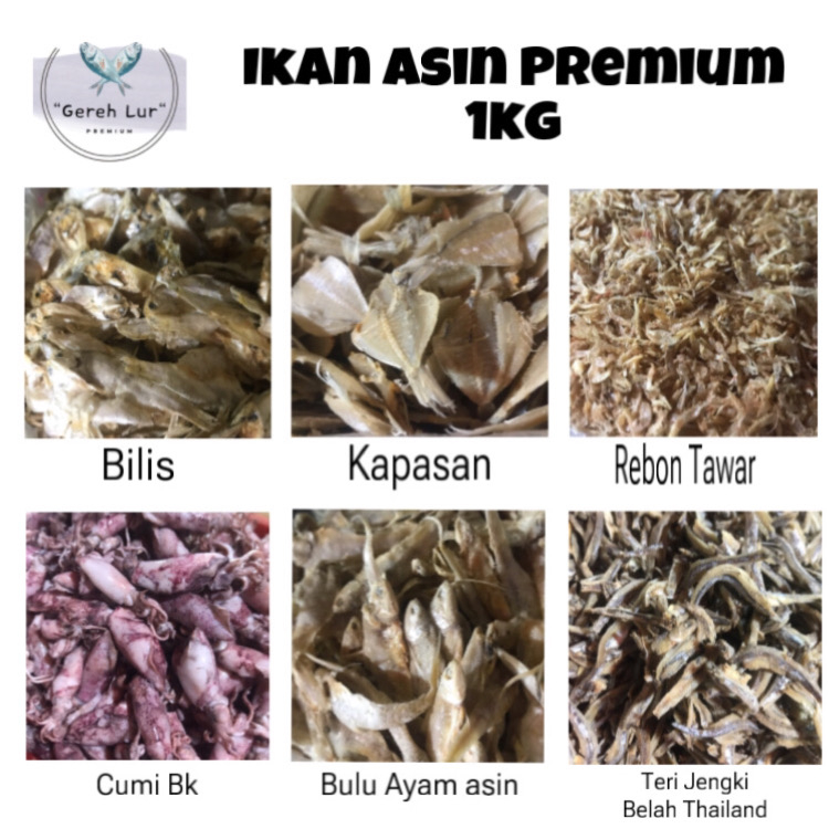 

(GEREH LUR) IKAN ASIN PREMIUM 1KG COD/SAMEDAY/REGULER