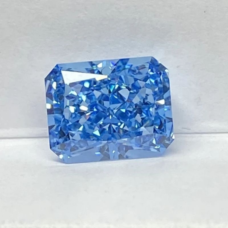 Permata Cubic Zirconia Sea BLUE Radiant premium Zirconia