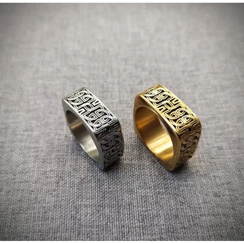 Cincin Titanium Ring Skull Pria Motif Hollow Terbaru