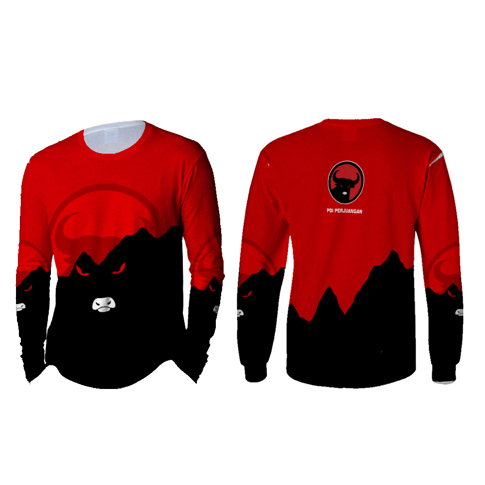 kaos baju tshirt lengan panjang PDI perjuangan pdip art 2
