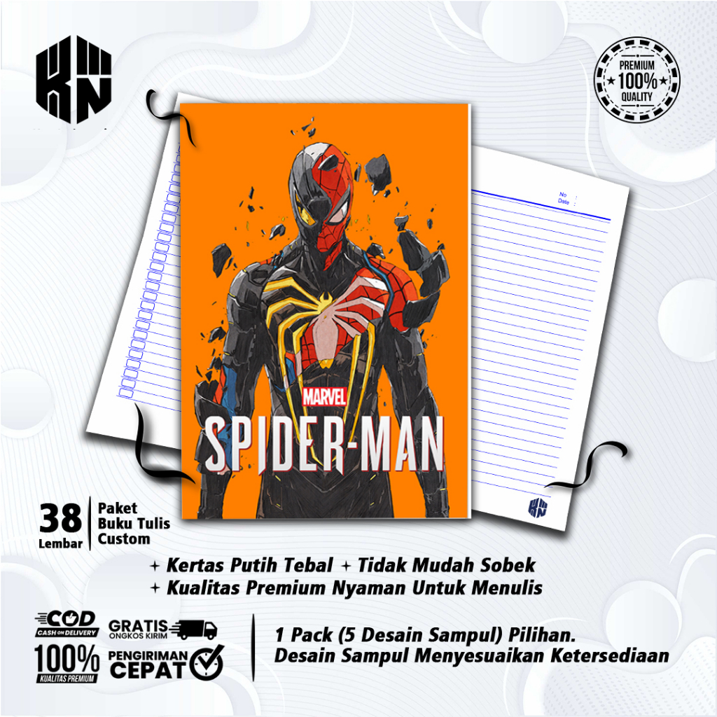 

Buku Tulis Sekolah Custom Tema SPIDERMAN Bergaris 38 Lembar 1 Pak Isi 5 Buku/ Buku Tulis Anime/ Buku Aesthetic/ Buku Catatan