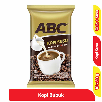 

ABC Kopi Susu Instan 10 x 30 gr; Isi 10 sachet @ 30 gr