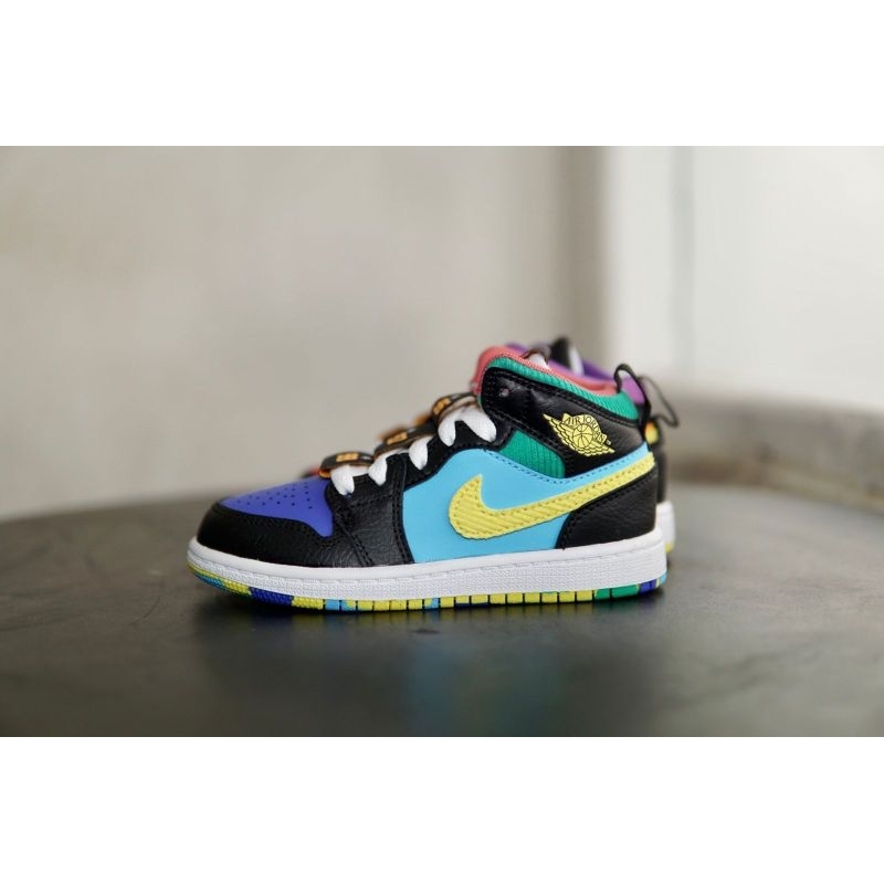 SEPATU ANAK ORIGINAL NIKE AIR JORDAN 1 MID MULTICOLOR