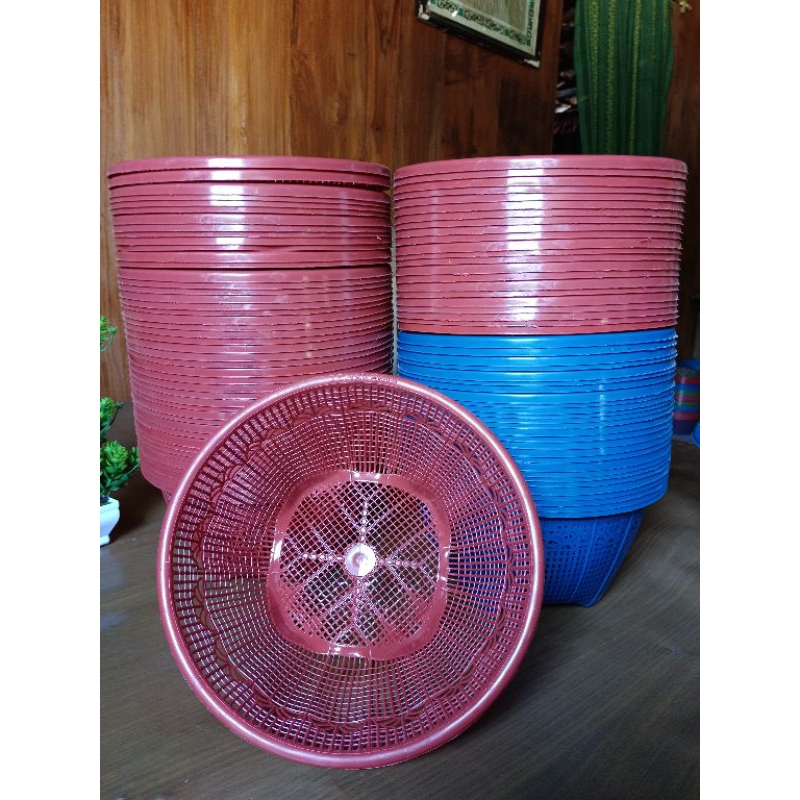 PAKET GROSIR 100 PCS WAKUL NASI PLASTIK BESAR/WAKUL HAJATAN/BESEK/CETING-Keranjang Penyimpanan Wadah