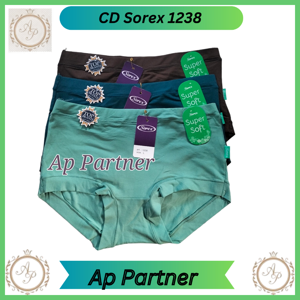 Sorex 1238 Super Soft Celana Dalam Perempuan Dewasa Bahan Polyester Polos Karet Lebar Cd Wanita Sore