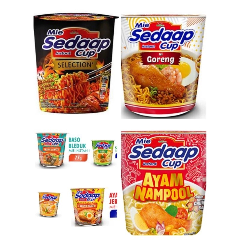 

POP MIE SEDAAP 81GR ayam jerit baso bleduk kari spesial soto