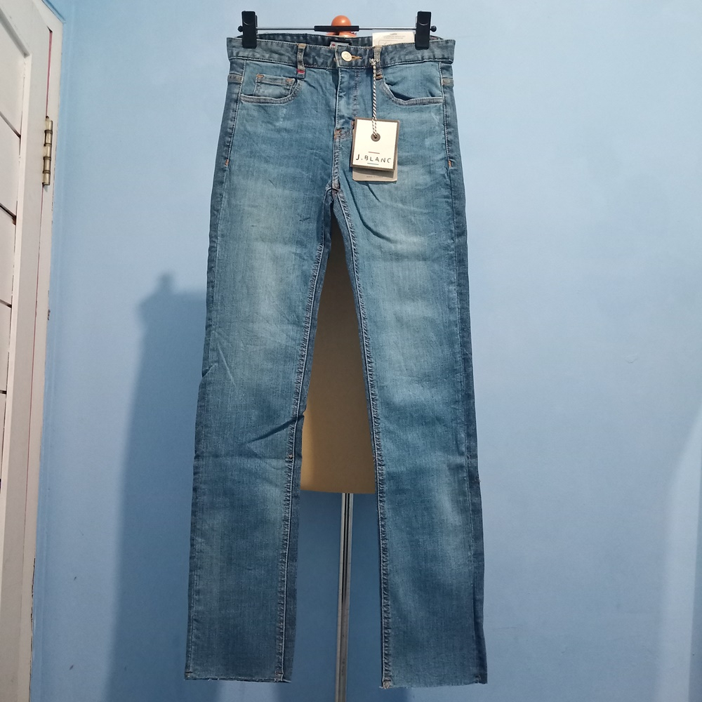BJ036 J.BLANC JEANS pants celana panjang wanita dewasa boyfriend skinny light blue biru denim basic 