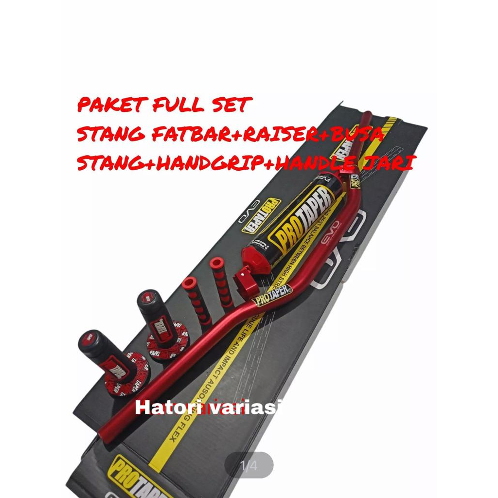 (PAKET PROMO)STANG FATBAR PROTAPER FULL SET KOMPLIT UNIVERSAL KLX VIXION CRF RED SERIES STANG FATBAR