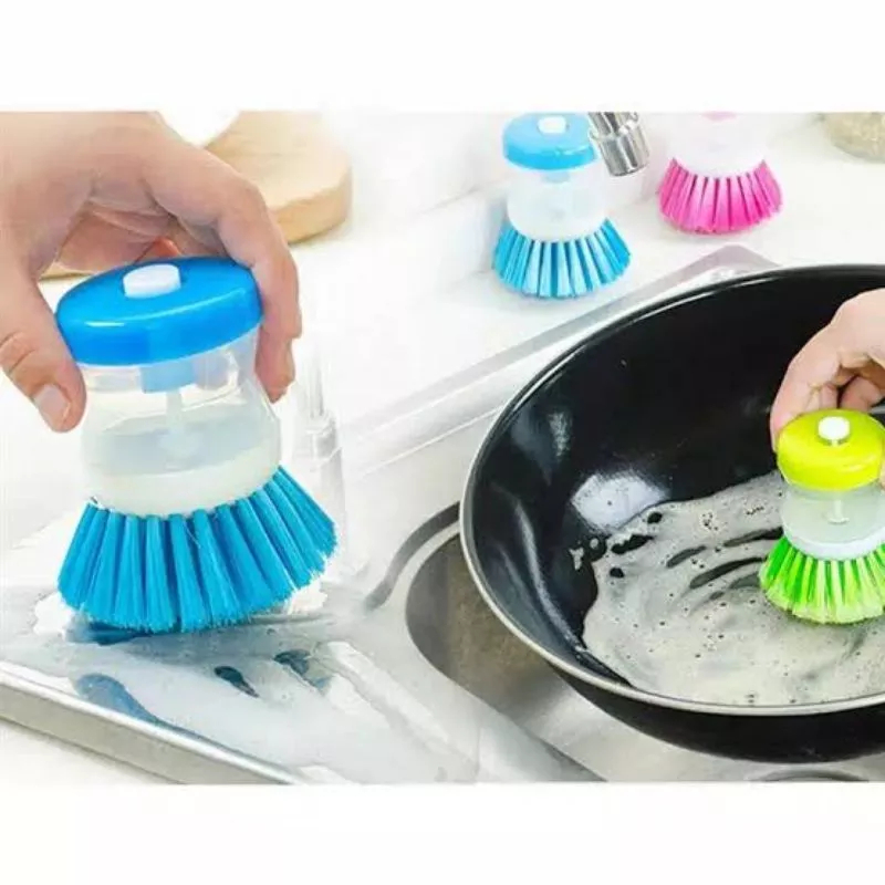 Alat Sikat Panci dispenser Tempat Sabun Cair Alat Cuci Piring Praktis