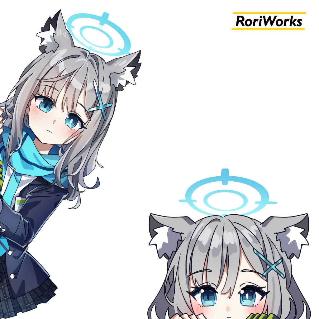 Stiker Anime Intip - Shiroko Sunaookami | Blue Archive