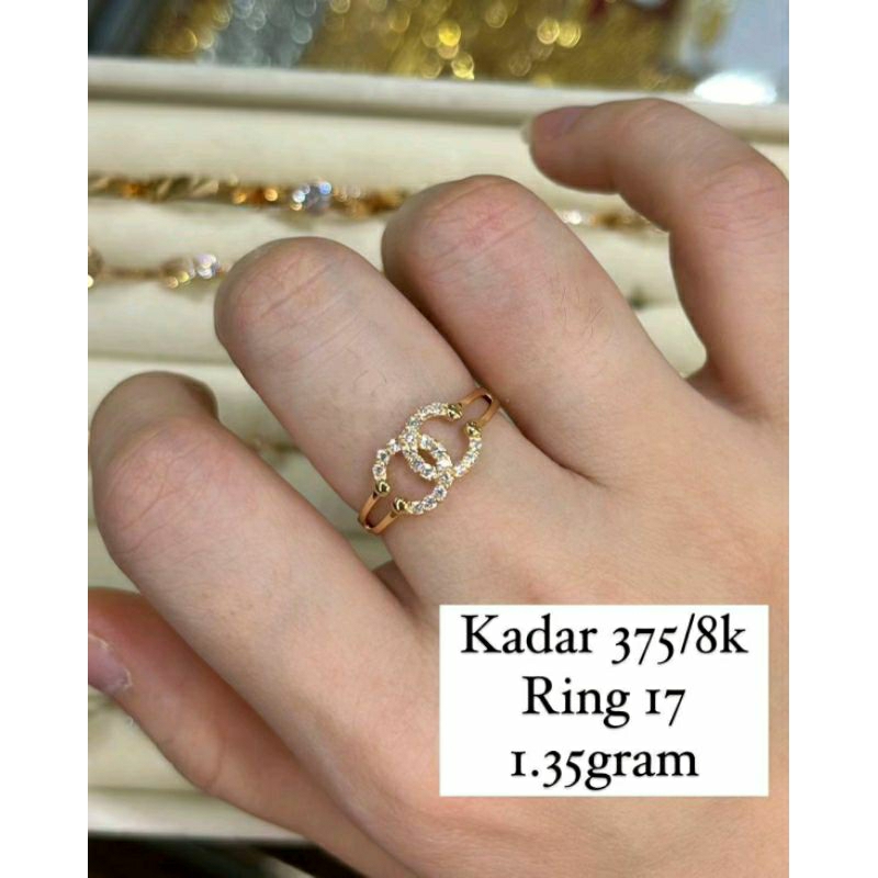 Cincin Wanita Emas Asli 375 8k Emas Muda Cincin Modis Simple